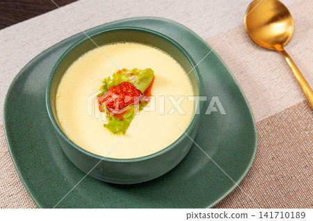 silky Smooth Steamed Egg Custard Topped With Red Caviar 141710189