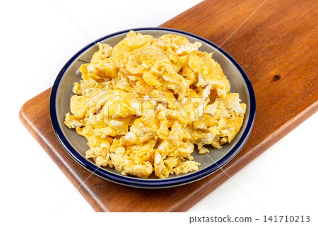 golden Yellow Fluffy Scrambled Eggs Cooked For Morning Breakfast golden Yellow Fluffy Scrambled Eggs Cooked For Morning Breakfast 141710213