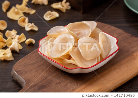 sliced White Jelly Fungus Ingredient For Asian Desserts sliced White Jelly Fungus Ingredient For Asian Desserts 141710486