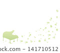 A frame of flowers and a light green piano 141710512