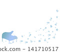 A frame of flowers and a blue piano 141710517