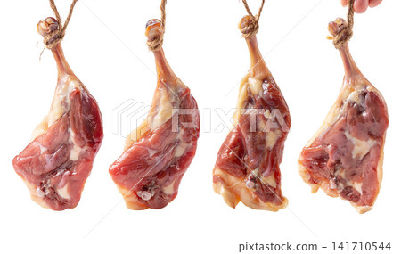 raw Cured Salted Duck Legs Prepared For Asian Soups raw Cured Salted Duck Legs Prepared For Asian Soups 141710544
