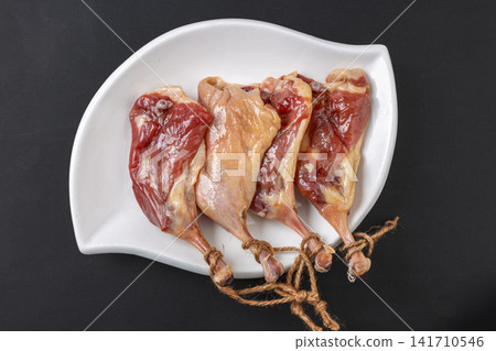 raw Cured Salted Duck Legs Prepared For Asian Soups raw Cured Salted Duck Legs Prepared For Asian Soups 141710546