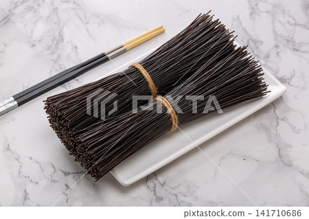 uncooked Black Rice Vermicelli Dark Grain Noodles 141710686