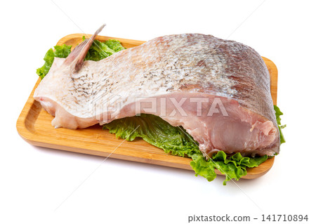 raw bighead carp meat portion ready for steaming and broth raw bighead carp meat portion ready for steaming and broth 141710894