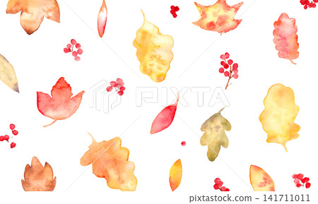 Watercolor Autumn Frame & Autumn Leaves Material Set | Fallen Leaves, Maple Leaves, Acorns, Autumn Plants, Background, Copy Space Watercolor Autumn Frame & Autumn Leaves Material Set | Fallen Leaves, Maple Leaves, Acorns, Autumn Plants, Background, Copy Space 141711011