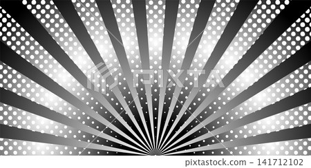 Monochrome dot halftone sunburst background Monochrome dot halftone sunburst background 141712102