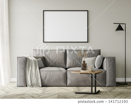 fashionable modern loft interior with empty frame fashionable modern loft interior with empty frame 141712193