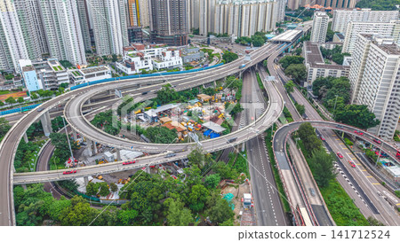 Hong Kong Aug 1 2026 elevated road network at Choi Hung Interchange Hong Kong Aug 1 2026 elevated road network at Choi Hung Interchange 141712524