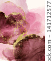 A luxurious pink and gold alcohol ink background material (frame and copy space). 141712577