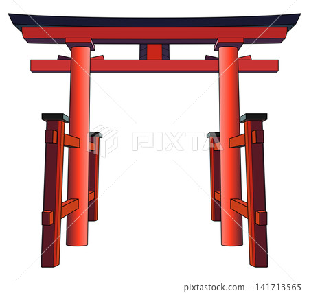 神社鳥居 - 正面 神社鳥居 - 正面 141713565