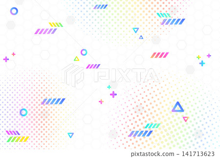 Geometric background material, gradient, honeycomb, rainbow, modern, futuristic background. Geometric background material, gradient, honeycomb, rainbow, modern, futuristic background. 141713623