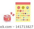 Simple prizes for a super ball throwing game: a lottery box and square lottery tickets. Simple prizes for a super ball throwing game: a lottery box and square lottery tickets. 141713827