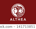 Dual Nature Harmony Logo with Man, Woman Profiles, Mountains, and Ocean Waves 141713851