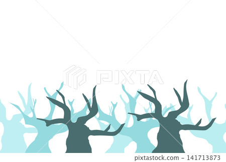 A background of many light blue tree silhouettes A background of many light blue tree silhouettes 141713873