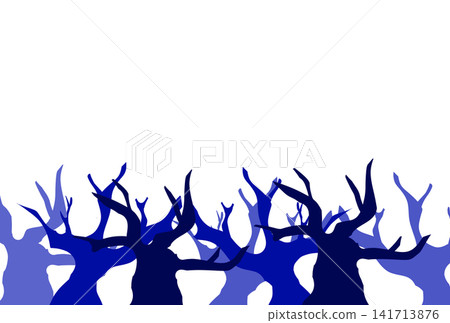 A background of many blue tree silhouettes A background of many blue tree silhouettes 141713876