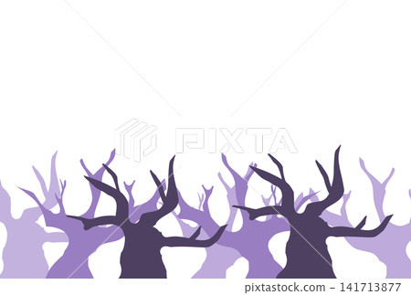 A background of many light purple tree silhouettes 141713877
