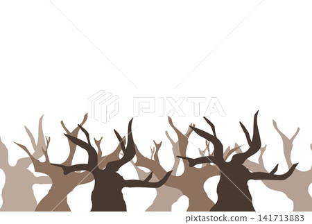 A background of many light brown tree silhouettes A background of many light brown tree silhouettes 141713883