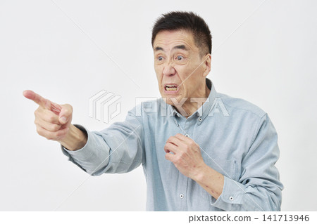 Angry man on white background Angry man on white background 141713946