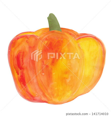 一幅水彩畫的橘色南瓜 一幅水彩畫的橘色南瓜 141714010
