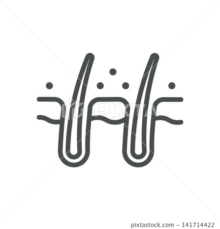 Dandruff Vector Line Icon. Flaky Scalp, Hair Follicle and Seborrheic Dermatitis Dermatology Symbol. Editable Stroke. Dandruff Vector Line Icon. Flaky Scalp, Hair Follicle and Seborrheic Dermatitis Dermatology Symbol. Editable Stroke. 141714422