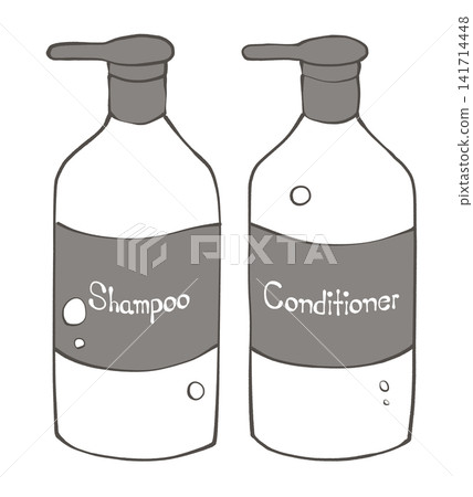 Shampoo and conditioner illustration Shampoo and conditioner illustration 141714448