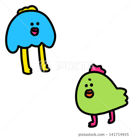 Pop and surreal illustrations of mysterious life forms and characters (with transparent background) Pop and surreal illustrations of mysterious life forms and characters (with transparent background) 141714935
