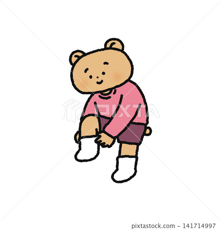 A bear wearing socks 141714997