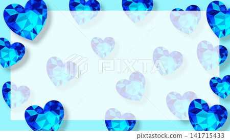 16:9 aspect ratio blue heart-shaped gem background 141715433