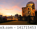 [Hiroshima Prefecture] The Atomic Bomb Dome (Peace Memorial Park) at sunset 141715453