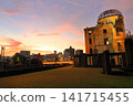 [Hiroshima Prefecture] The Atomic Bomb Dome (Peace Memorial Park) at sunset 141715455