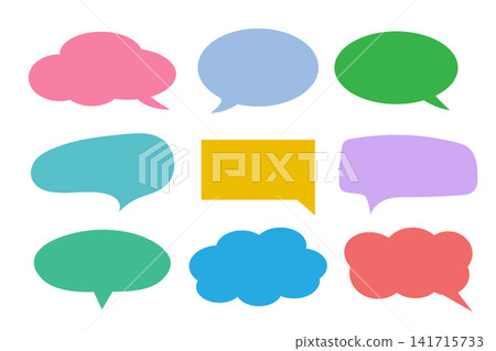 Speed bubble color text icons set on white background. Speed bubble color text icons set on white background. 141715733