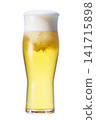 Draft beer poured into a glass 141715898