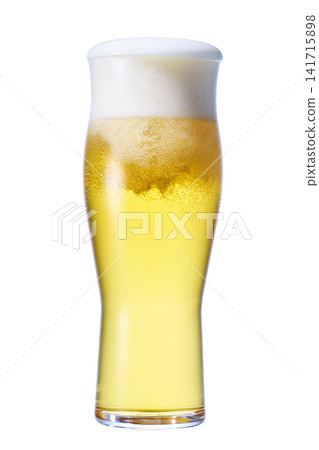 Draft beer poured into a glass Draft beer poured into a glass 141715898