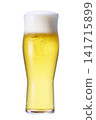 Draft beer poured into a glass 141715899