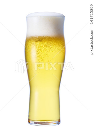 Draft beer poured into a glass Draft beer poured into a glass 141715899