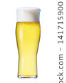 Draft beer poured into a glass 141715900