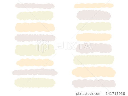 A set of hand-drawn, elongated, fluffy shapes (yellowish tones) A set of hand-drawn, elongated, fluffy shapes (yellowish tones) 141715938