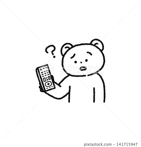 A bear who doesn't know how to use the remote control (line drawing) A bear who doesn't know how to use the remote control (line drawing) 141715947