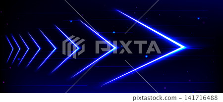 Futuristic tunnel with neon purple arrows Futuristic tunnel with neon purple arrows 141716488