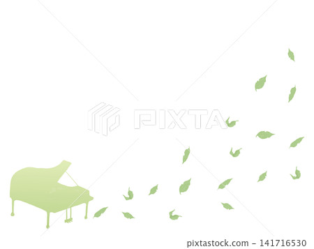 Leaves and a light green piano frame Leaves and a light green piano frame 141716530