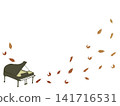 Autumn leaves and a black piano frame 141716531