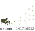 Leaves and a black piano frame 141716532