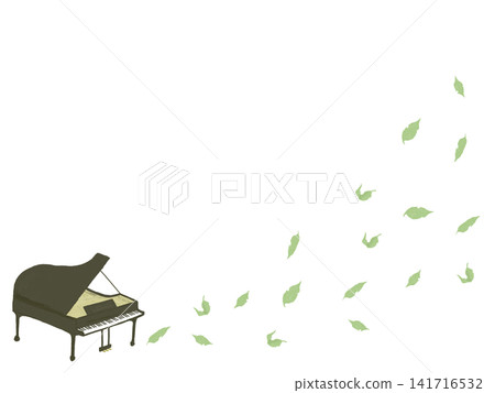 樹葉和黑色鋼琴架 樹葉和黑色鋼琴架 141716532