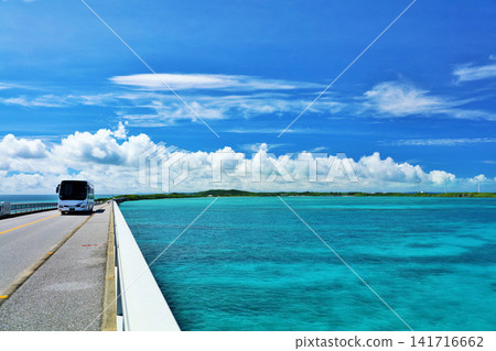Okinawa Blue sky and sea from Ikema Bridge Okinawa Blue sky and sea from Ikema Bridge 141716662