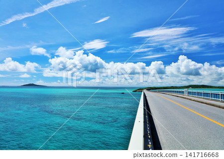 Okinawa Blue sky and sea from Ikema Bridge Okinawa Blue sky and sea from Ikema Bridge 141716668