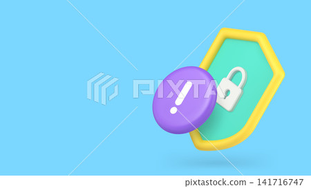 Protection security safety privacy guarantee 3d icon banner copy space vector illustration Protection security safety privacy guarantee 3d icon banner copy space vector illustration 141716747