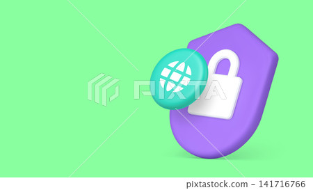 Global internet information safety protection 3d icon banner copy space vector illustration Global internet information safety protection 3d icon banner copy space vector illustration 141716766