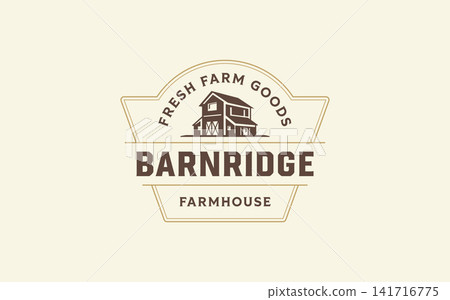 Retro Barn Farmhouse Emblem Rustic Country Agriculture Brand Identity Vector Logo Template Retro Barn Farmhouse Emblem Rustic Country Agriculture Brand Identity Vector Logo Template 141716775