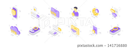 VPN And Cyber Security For User Data Protection Isometric Vector Illustration Icon Set VPN And Cyber Security For User Data Protection Isometric Vector Illustration Icon Set 141716880